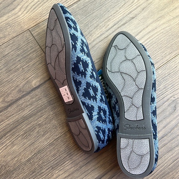 *NEW* Skechers Cleo Sweet Tribe Shoes Navy Blue Stretch Fit Ballet Flats size 7 - Picture 11 of 12